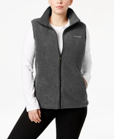 Shop Columbia Plus Size Benton Springs Fleece Vest In Charcoal Heather