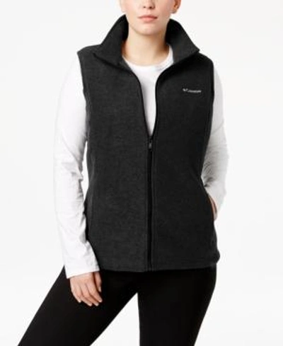 Columbia Plus Size Benton Springs Fleece Vest In Deep Black