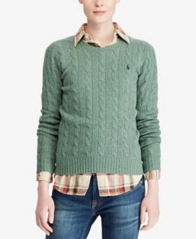Shop Polo Ralph Lauren Cable-knit Cotton Sweater In Green