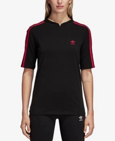 Adidas Originals Leoflage Mandarin-collar T-shirt In Black/red | ModeSens