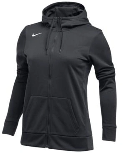Shop Nike Therma Zip Training Hoodie In Anthracite/white