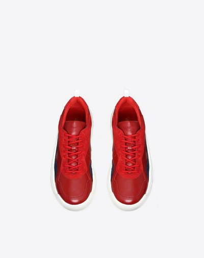 Shop Valentino Garavani Uomo Gumboy Calfskin Sneaker In Red