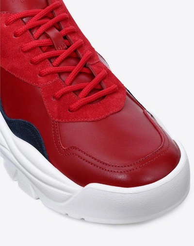 Shop Valentino Garavani Uomo Gumboy Calfskin Sneaker In Red