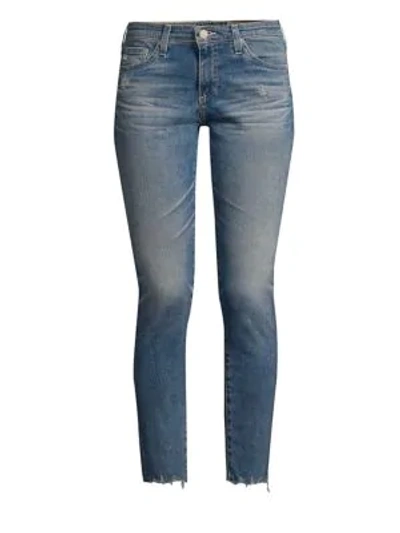 Shop Ag Legging Ankle Distressed-hem Jeans In 23 Years Limelight