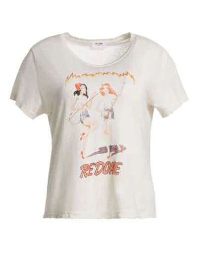 Shop Re/done Devil Girl Classic Tee In Vintage White