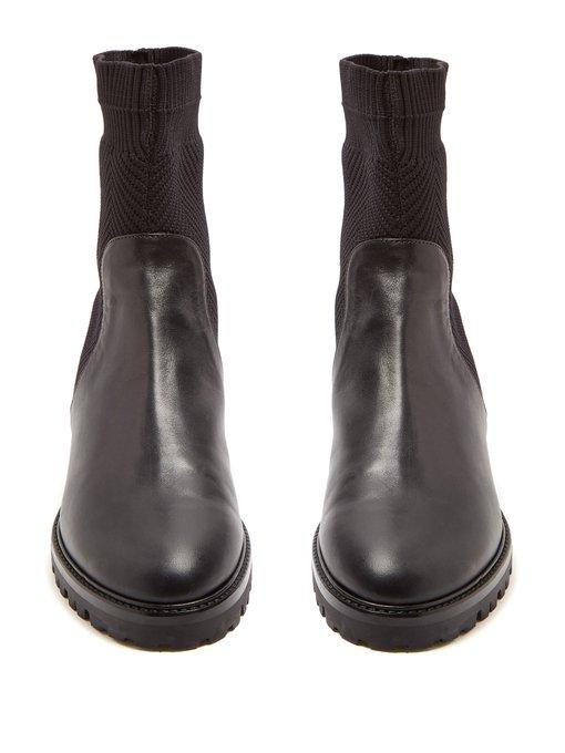 aquazzura verbier leather sock boots