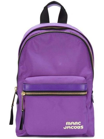 Shop Marc Jacobs Logo Backpack - Purple