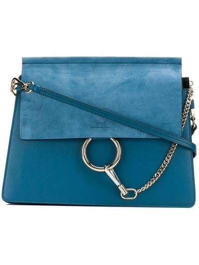 Shop Chloé Medium Faye Bag In Blue