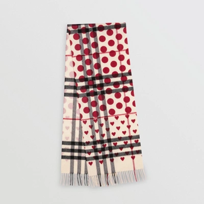 Burberry The Classic Heart Check Cashmere Scarf In Windsor Red | ModeSens