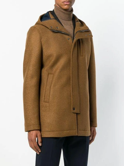 hooded woven coat