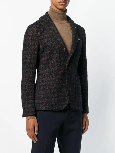 Shop Manuel Ritz Dogtooth Woven Blazer - Blue