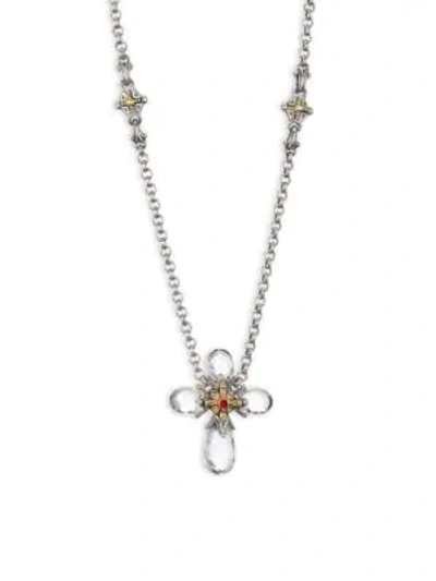 Shop Konstantino Women's Pythia Crystal, Corundum, Sterling Silver & 18k Yellow Gold Cocktail Necklace In Multi