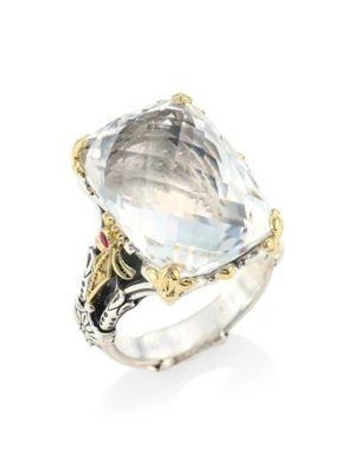 Shop Konstantino Women's Pythia Crystal, Corundum, Sterling Silver & 18k Yellow Gold Cocktail Ring