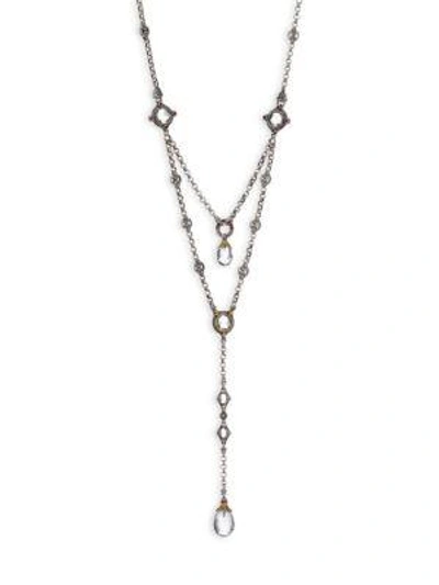 Shop Konstantino Pythia Crystal, Corundum, Sterling Silver & 18k Yellow Gold Tiered Necklace