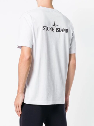 Shop Stone Island Logo Print T-shirt In White