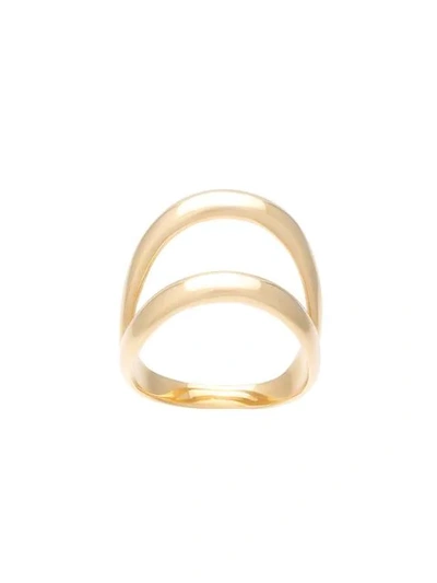 Shop Ana Khouri 18kt Gold Double Ring In Metallic