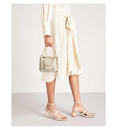 Shop Yuzefi Mini Delila Leather Shoulder Bag In Cream