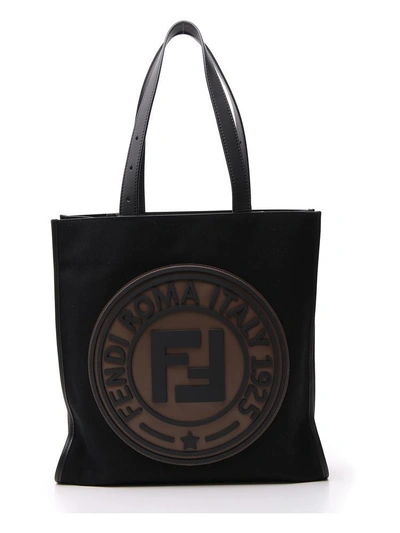 Shop Fendi Logo Tote Bag In Black