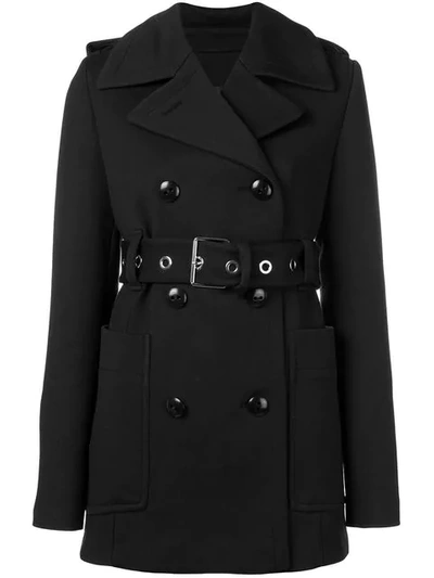 PROENZA SCHOULER DOUBLE BREASTED BELTED COAT - 黑色