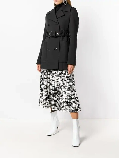 PROENZA SCHOULER DOUBLE BREASTED BELTED COAT - 黑色