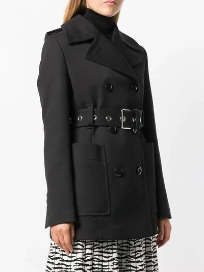 PROENZA SCHOULER DOUBLE BREASTED BELTED COAT - 黑色