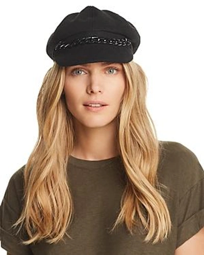 Shop August Hat Company Chain-trim Newsboy Cap In Black