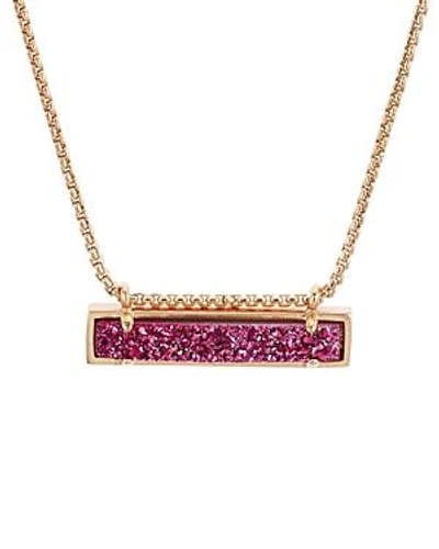 Shop Kendra Scott Leanor Necklace, 18 In Rose Gold/deep Fuchsia