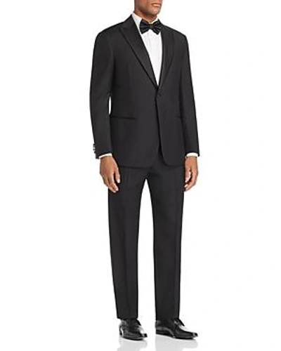 Shop Emporio Armani Black Regular Fit Peak-lapel Tuxedo