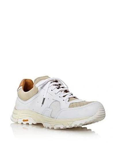 Shop Pairs In Paris Women's Round-toe Lace Up Leather & Suede Dad Sneakers In White