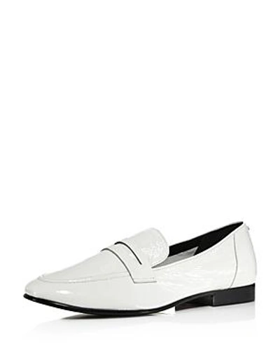 Shop Kate Spade New York Women's Genevieve Almond Toe Patent Leather Loafers In Off White