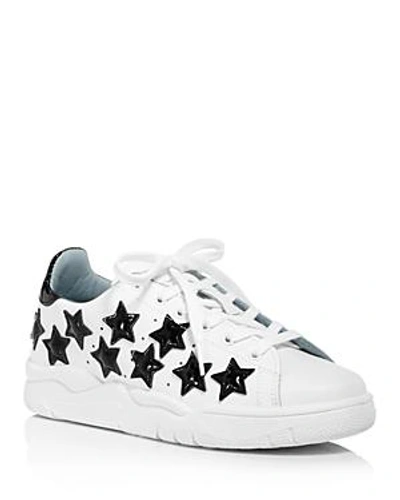 Shop Chiara Ferragni Women's Leather & Patent Leather Stars Low Top Lace Up Sneakers In White