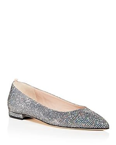Shop Sjp By Sarah Jessica Parker Women's Story Glitter Pointed Toe Ballet Flats In Silver