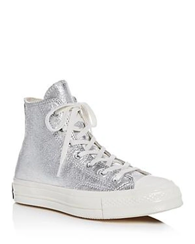 Shop Converse Women's Chuck Taylor All Star 70 Metallic High Top Sneakers In Silver