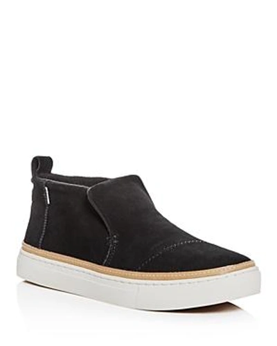 Shop Toms Women's Paxton Suede Mid Top Sneakers In Black