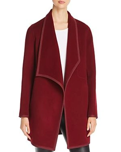 Shop Elie Tahari Christina Draped Open-front Coat In Winterberry