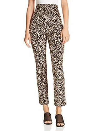 Shop Rebecca Taylor Leopard-printed Velour Pants In Caramel Combo