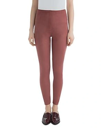 Shop Lyssé Faux Suede High-rise Leggings In Red Clay