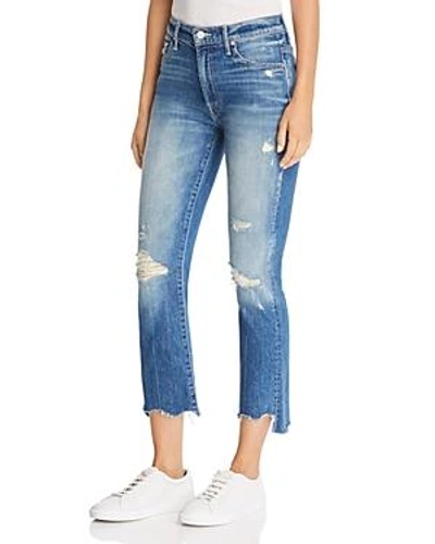Shop Mother The Insider Chewed-hem Cropped Flared Jeans In Better When It's Wrong