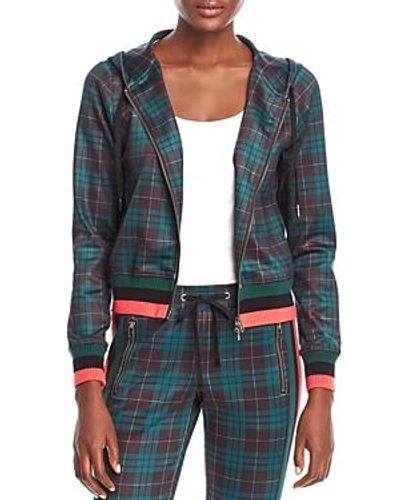 Shop Pam & Gela Tartan Print Hoodie In Stewart Green