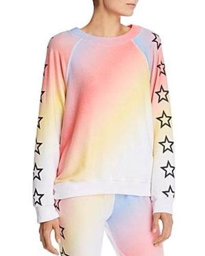 Shop Wildfox Nebula Rainbow Star Sweatshirt In Multi
