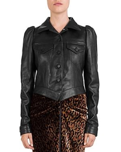 Shop The Kooples Leather Tailcoat Jacket In Black