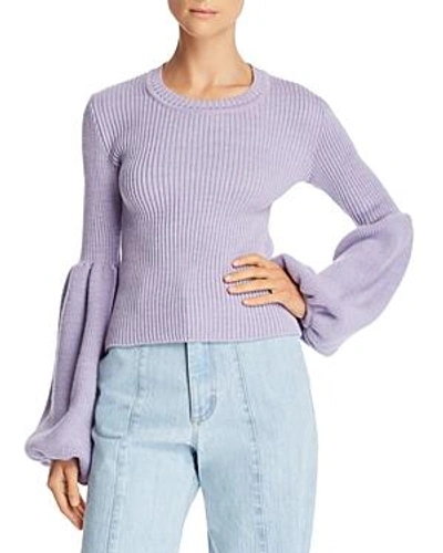 Shop Ksenia Schnaider Poet-sleeve Sweater - 100% Exclusive In Lilac