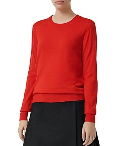 Shop Burberry Bempton Elbow Patch Sweater In Orange Red