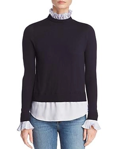Shop Ted Baker Kaarina Layered-look Sweater - 100% Exclusive In Dark Blue