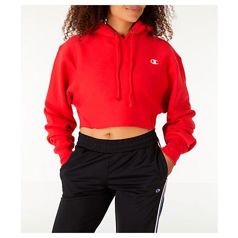 red champion women's hoodie
