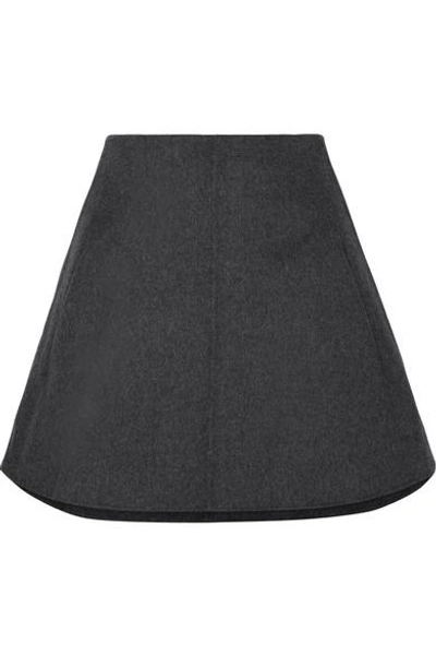 Shop Carven Wool And Cashmere-blend Mini Skirt In Gray