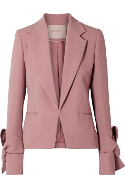 Shop Roksanda Cleoda Bow-embellished Crepe Blazer In Pink
