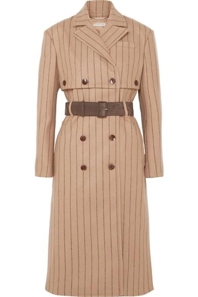 Shop Altuzarra Pinstriped Wool And Cashmere-blend Coat In Sand