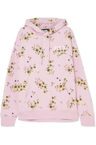 Shop Kenzo Oversized Floral-print Cotton-jersey Hoodie In Pastel Pink