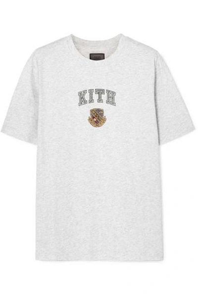 Shop Kith Lucy Printed Cotton-jersey T-shirt In Gray
